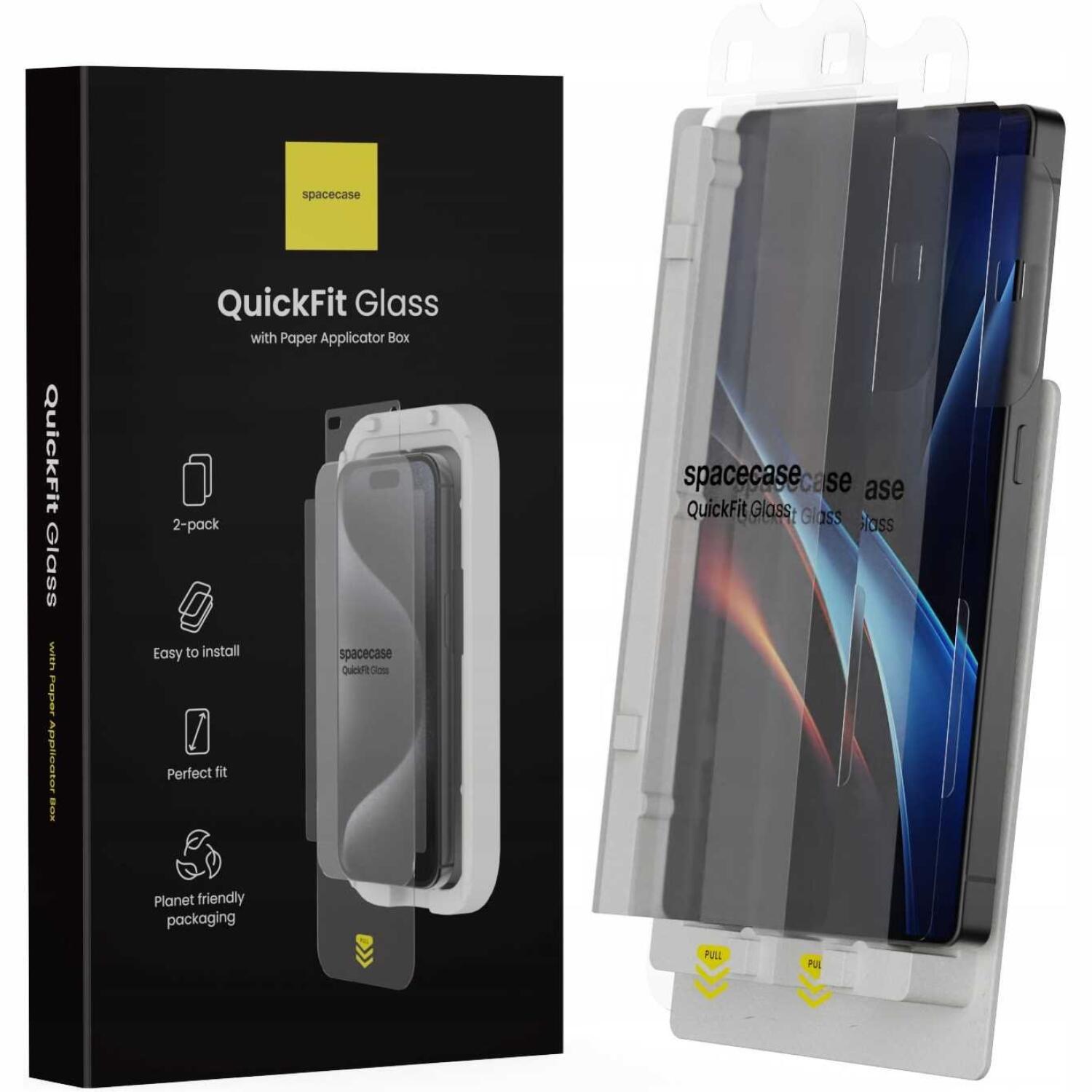 Tempered Glass Samsung Galaxy S25 Ultra Spacecase QuickFit Glass Αντιχαρακτικό Γυαλί Προστασίας Οθόνης με Απλικατέρ QuickFit 2 Τεμάχια Clear