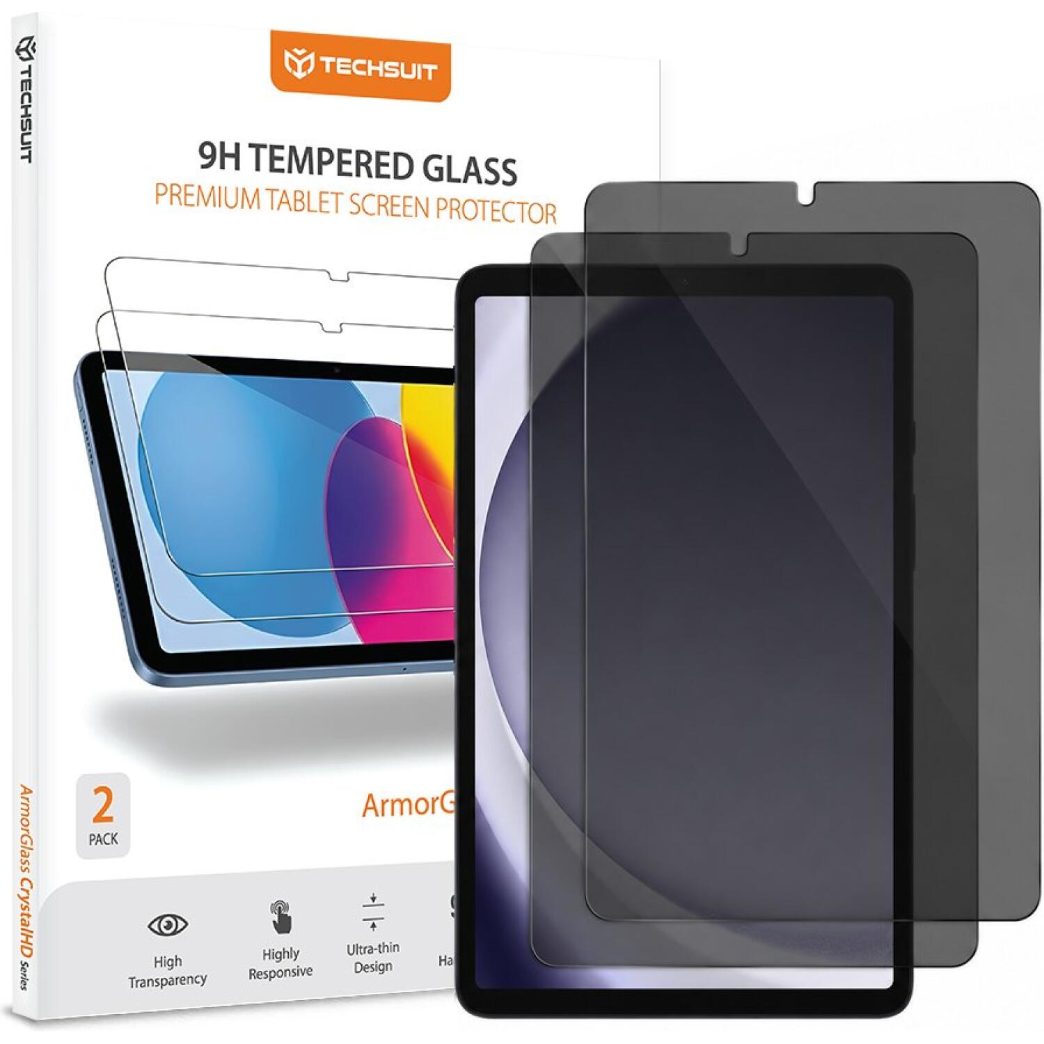 Tempered Glass Samsung Galaxy Tab A11 / A9 8.7" Techsuit ArmorGlass CrystalHD Premium Αντιχαρακτικό Γυαλί Προστασίας Απορρήτου Οθόνης 2 Τεμάχια Privacy