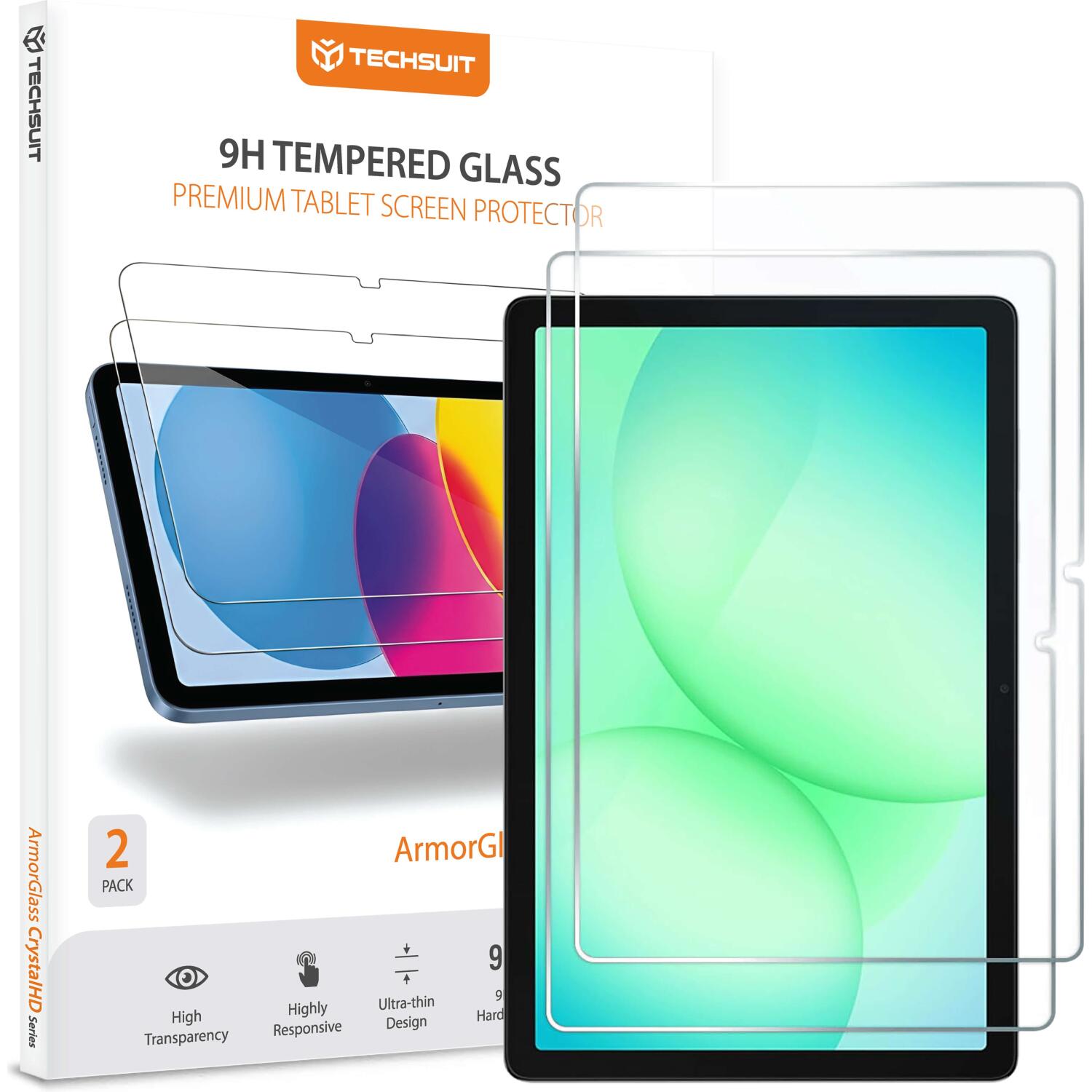 Tempered Glass Samsung Galaxy Tab A11 Plus / A9 Plus 11" Techsuit ArmorGlass CrystalHD Premium Αντιχαρακτικό Γυαλί Προστασίας Οθόνης 2 Τεμάχια Clear