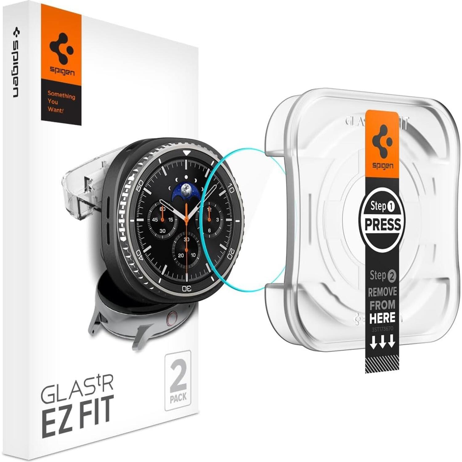 Tempered Glass Samsung Galaxy Watch 8 Classic 46mm Spigen GLAS.tR EZ Fit Αντιχαρακτικό Γυαλί Προστασίας Οθόνης 2 Τεμάχια Clear
