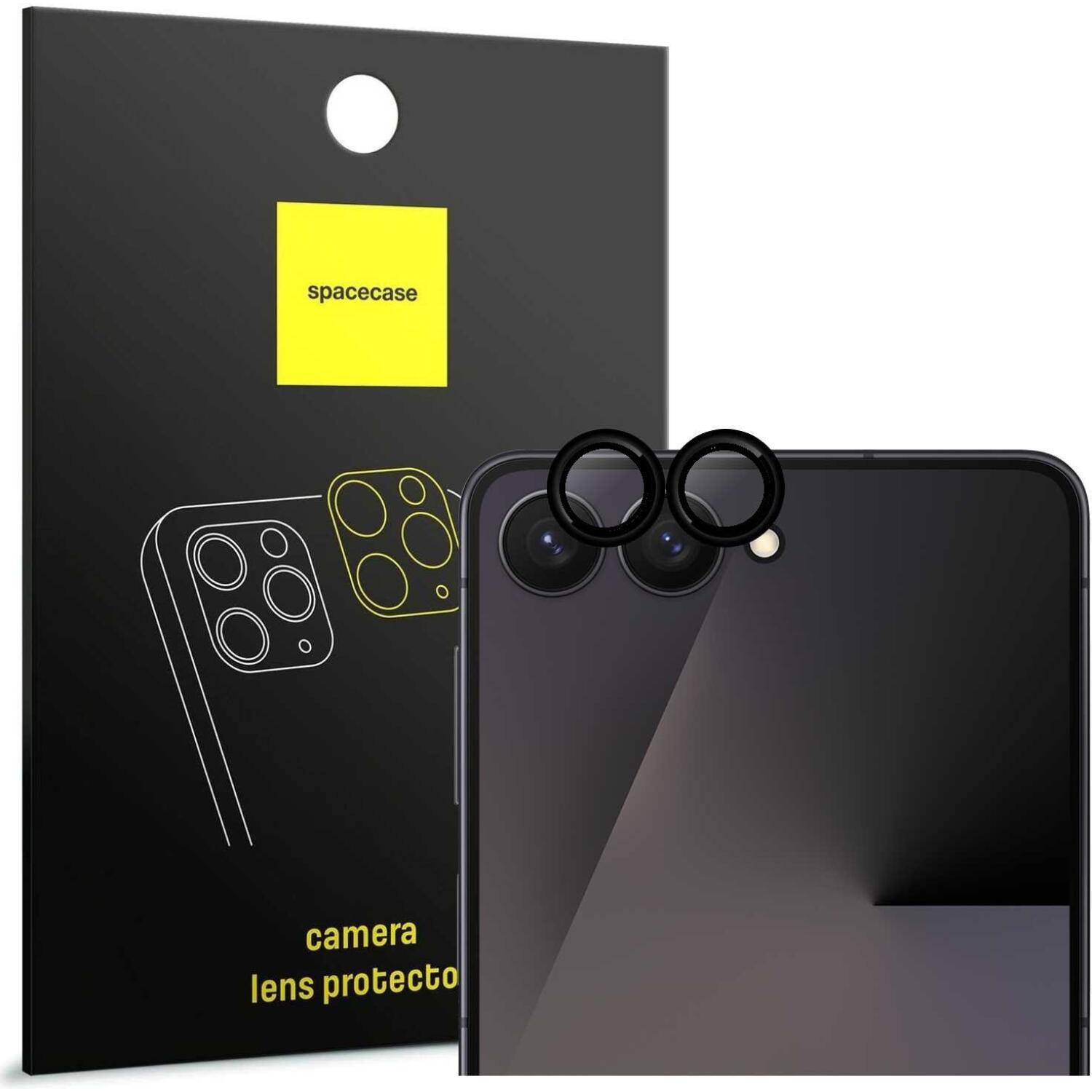 Tempered Glass Samsung Galaxy Z Flip7 Spacecase Camera Ring Αντιχαρακτικό Γυαλί Προστασίας για Φακό Κάμερας με Πλαίσιο Αλουμινίου Black