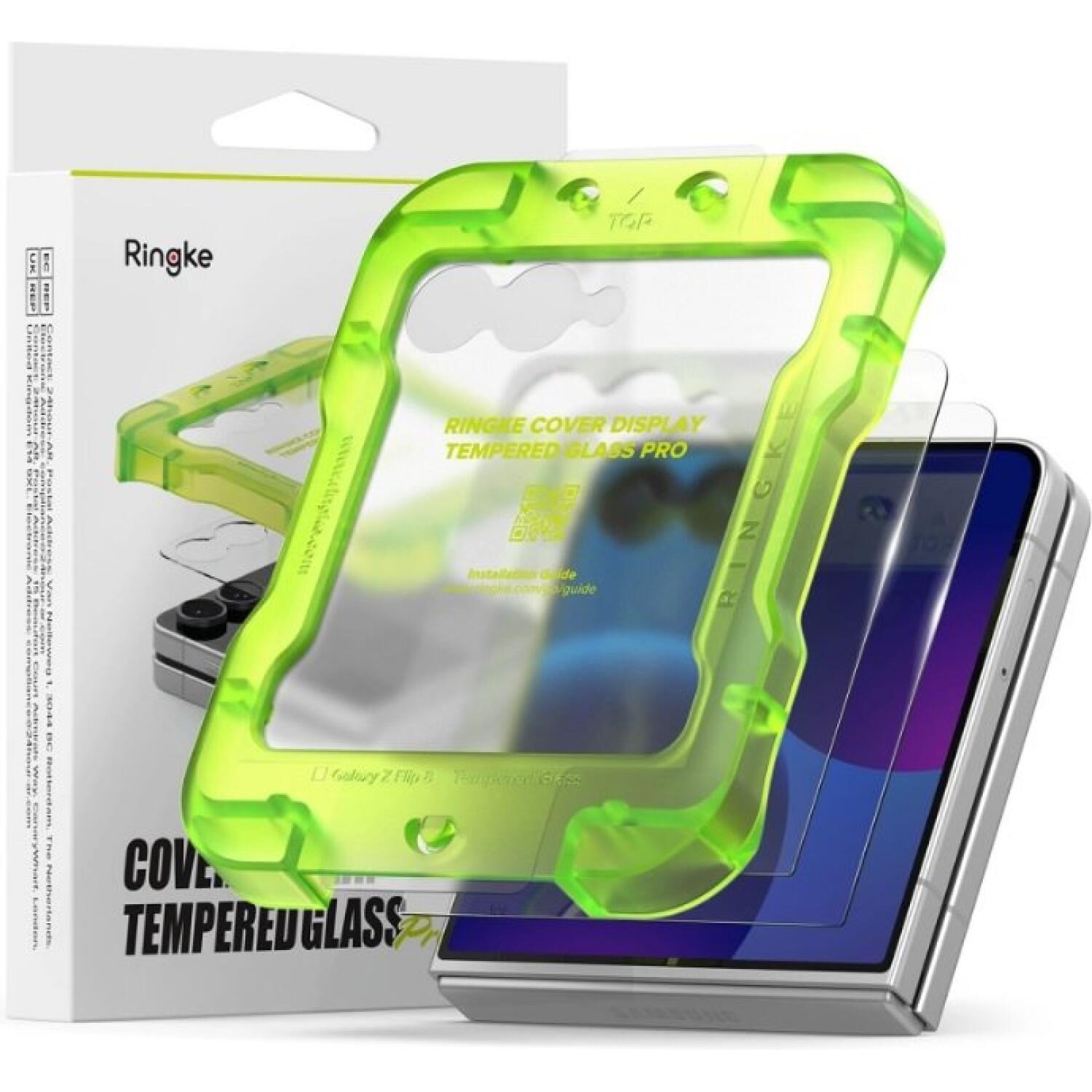 Tempered Glass Samsung Galaxy Z Flip8 Ringke Cover Display Pro Αντιχαρακτικό Γυαλί Προστασίας Εξωτερικής Οθόνης 2 Τεμάχια Clear 