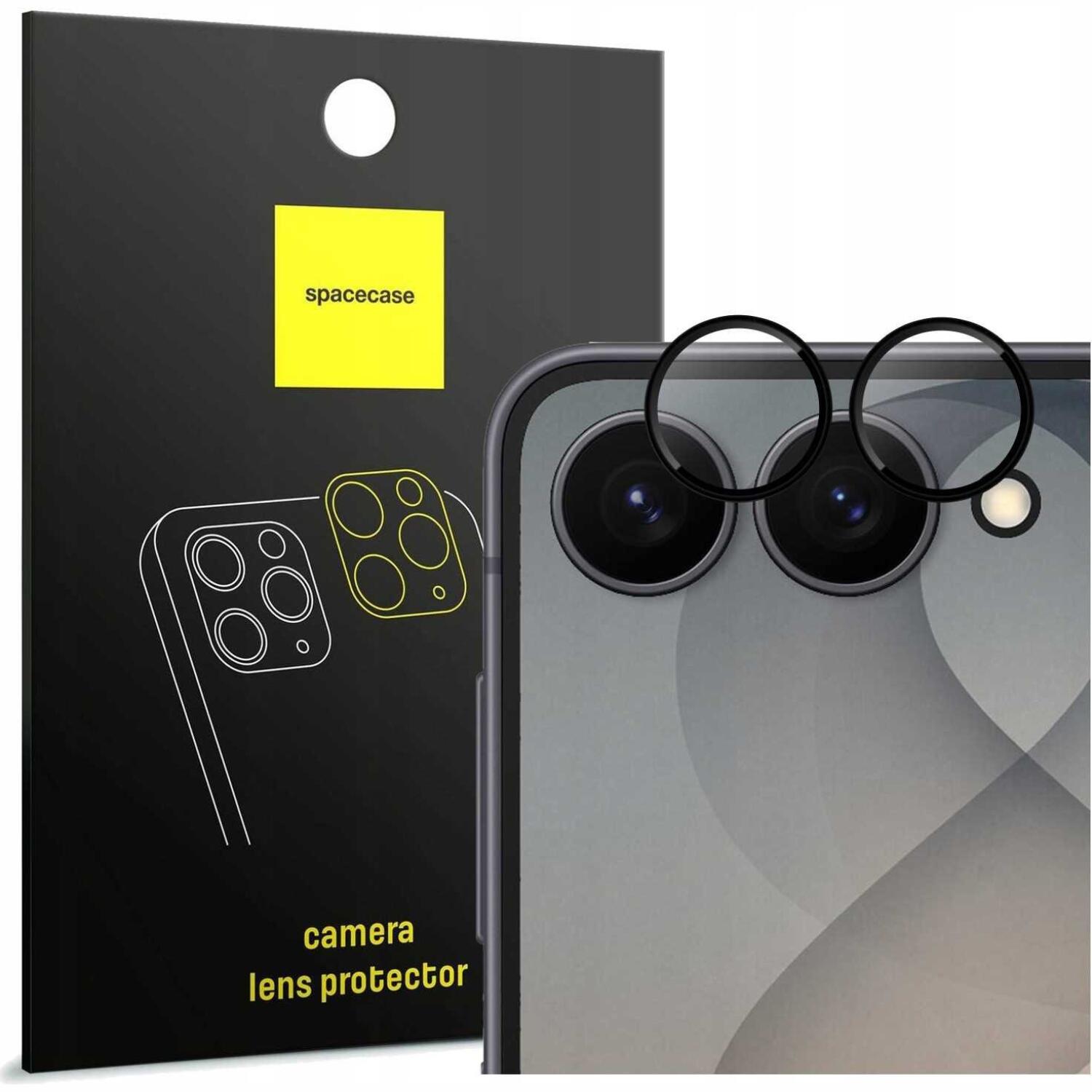 Tempered Glass Samsung Galaxy Z Flip8 Spacecase Camera Ring Αντιχαρακτικό Γυαλί Προστασίας για Φακό Κάμερας με Πλαίσιο Αλουμινίου Black