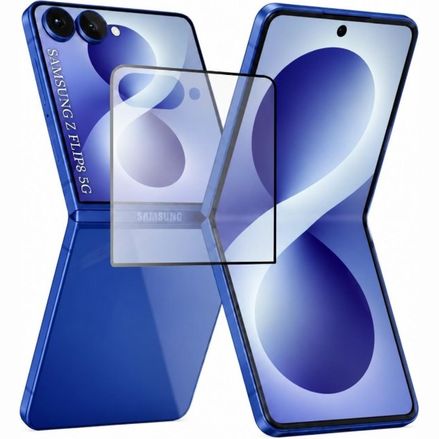 Tempered Glass Samsung Galaxy Z Flip8 Techsuit 111D Full Glue Full Face Αντιχαρακτικό Γυαλί Προστασίας Εξωτερικής Οθόνης Black
