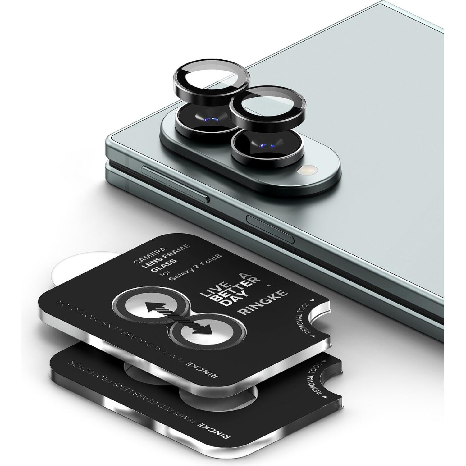 Tempered Glass Samsung Galaxy Z Fold8 Ringke Camera Lens Frame Glass Αντιχαρακτικό Γυαλί Προστασίας για Φακό Κάμερας 2 Τεμάχια Black