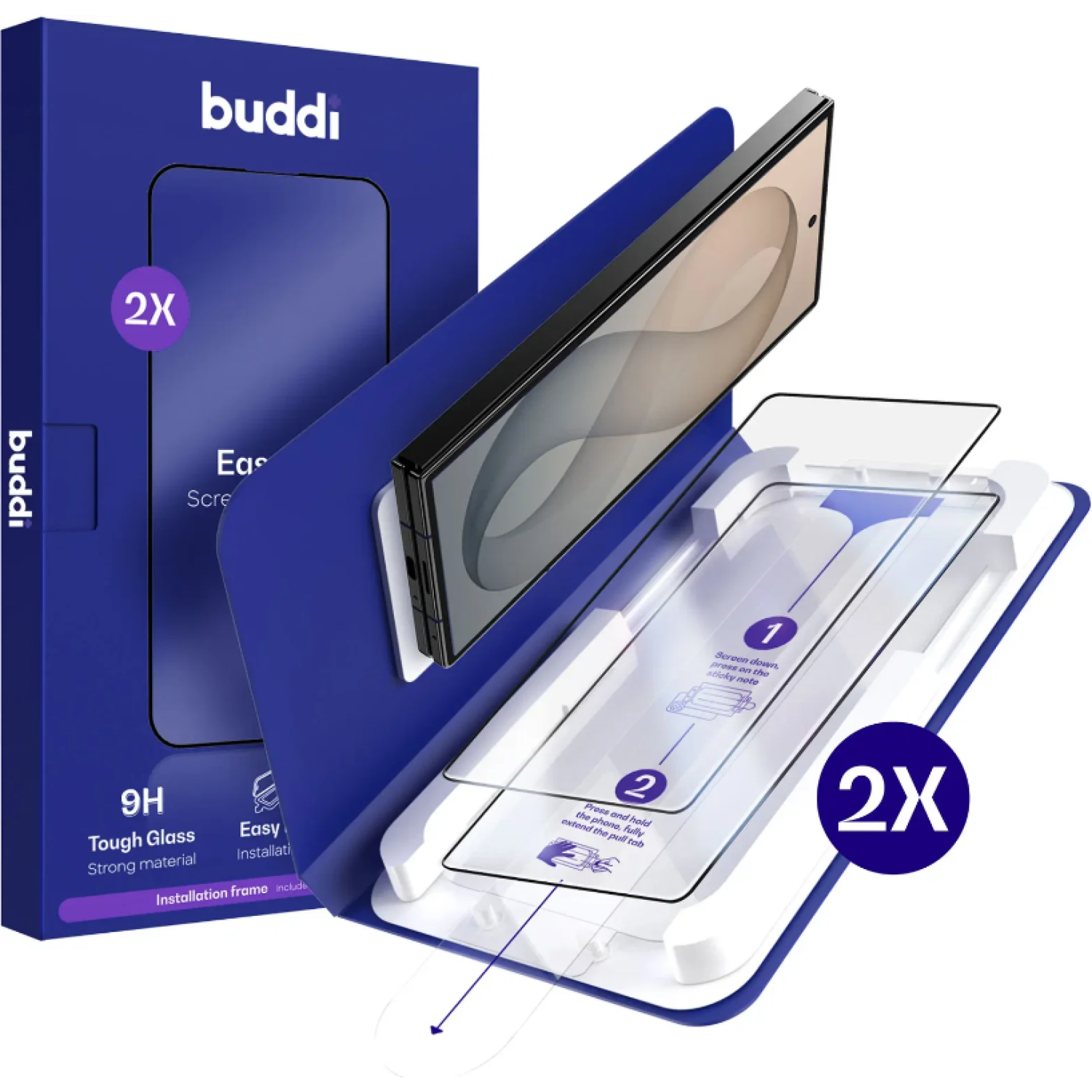 Tempered Glass Samsung Galaxy Z Fold8 Ultra Buddi Easy Fit Full Face Αντιχαρακτικό Γυαλί Προστασίας Εξωτερικής Οθόνης 2 Τεμάχια Black