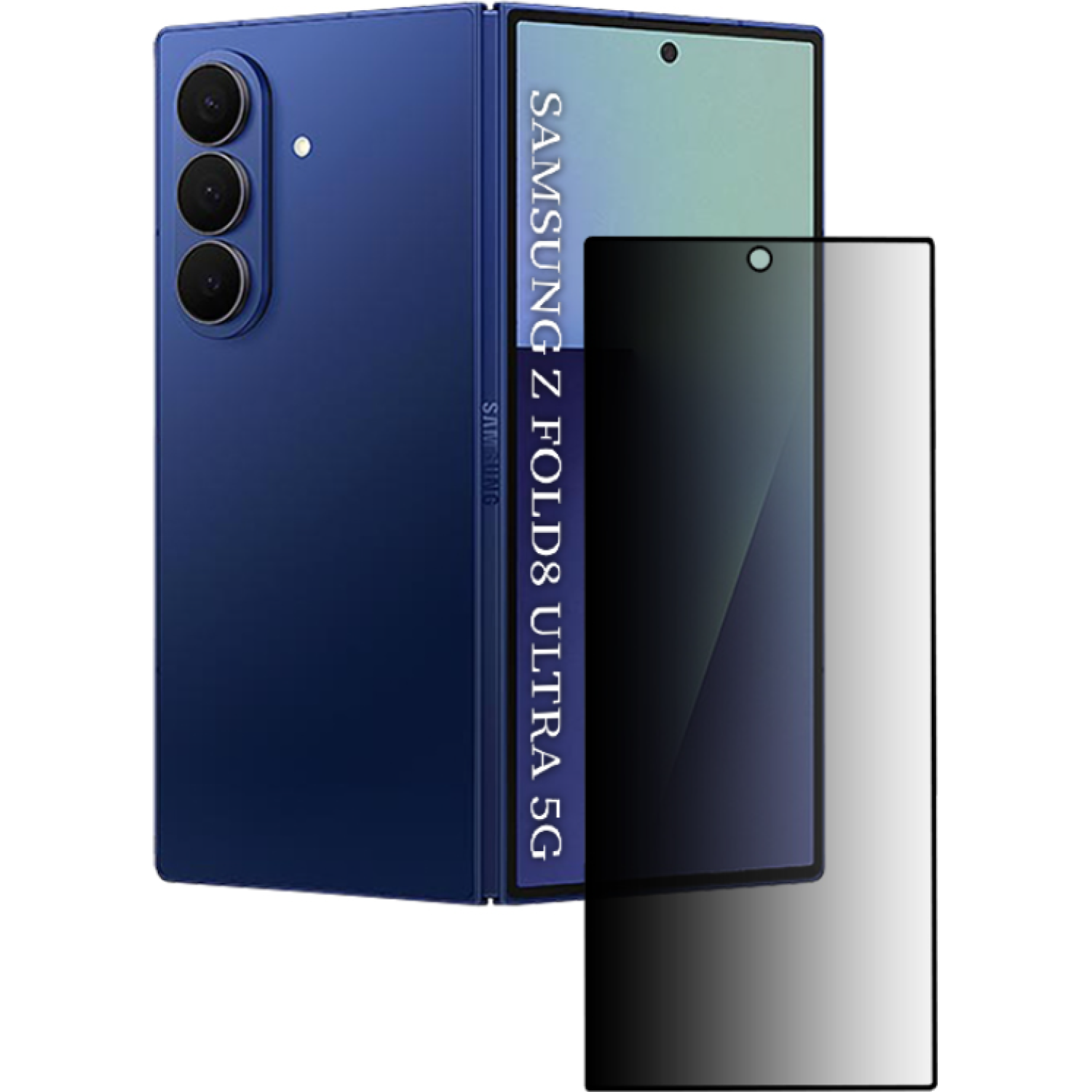 Tempered Glass Samsung Galaxy Z Fold8 Ultra Techsuit 111D Privacy Full Glue Full Face Αντιχαρακτικό Γυαλί Προστασίας Απορρήτου Εξωτερικής Οθόνης Black 