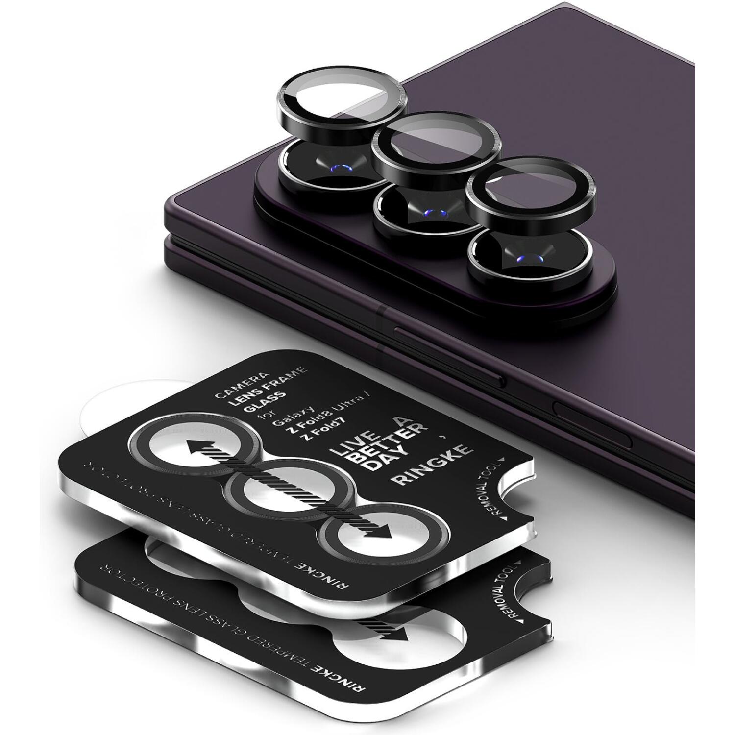 Tempered Glass Samsung Galaxy Z Fold8 Ultra / Z Fold7 Ringke Camera Lens Frame Glass Αντιχαρακτικό Γυαλί Προστασίας για Φακό Κάμερας 2 Τεμάχια Black