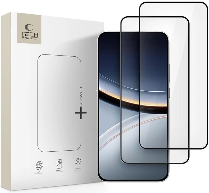 Tempered Glass Xiaomi Poco F7 Tech-Protect Glass Fit+ Full Face Αντιχαρακτικό Γυαλί Προστασίας Οθόνης 2 Τεμάχια Black