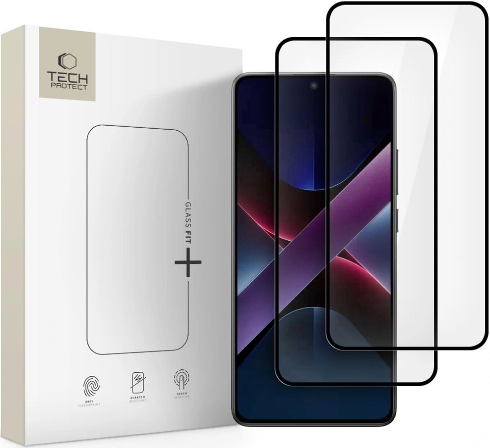 Tempered Glass Xiaomi Poco X7 Pro Tech-Protect Glass Fit+ Full Face Αντιχαρακτικό Γυαλί Προστασίας Οθόνης 2 Τεμάχια - Black (5906302361335)