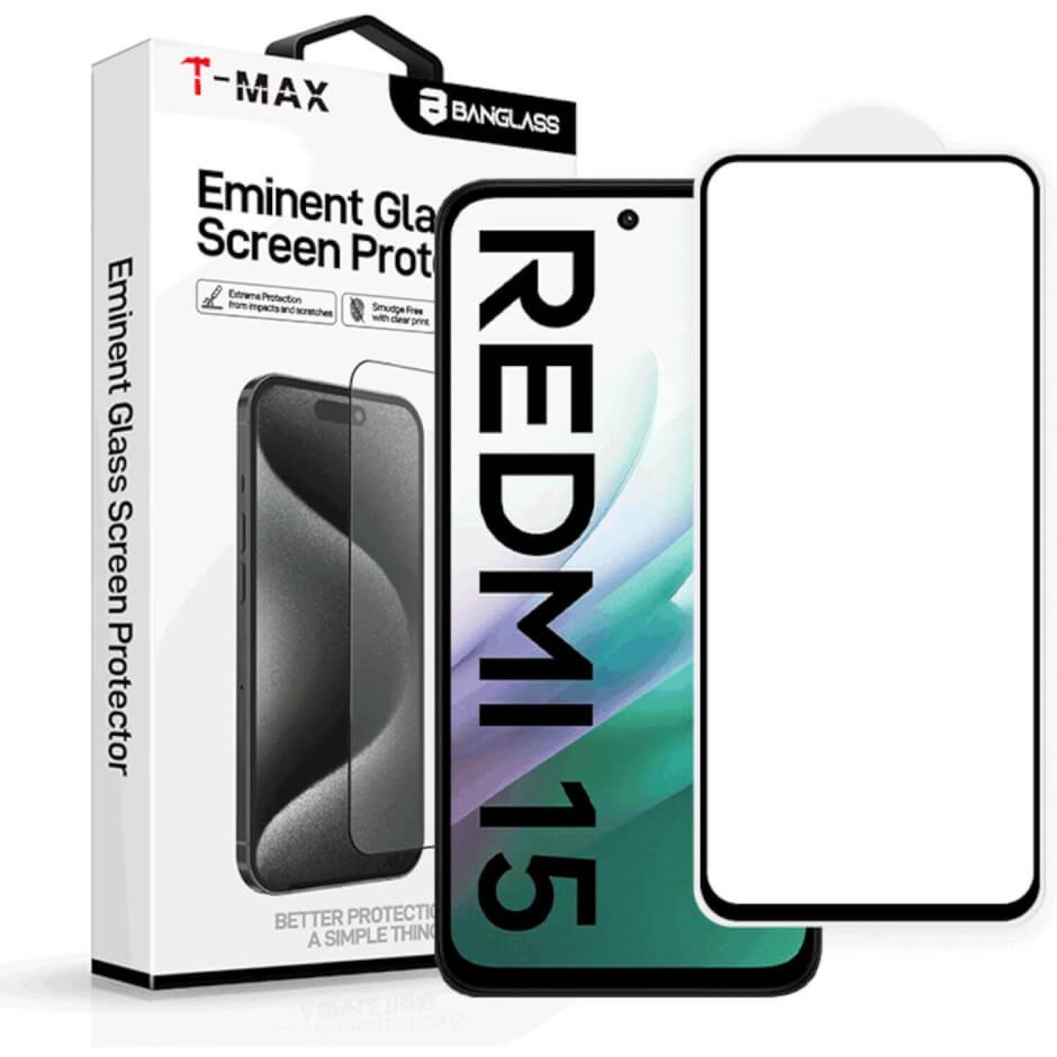Tempered Glass Xiaomi Redmi 15 5G T-Max Premium Full Glue Αντιχαρακτικό Γυαλί Προστασίας Οθόνης Black