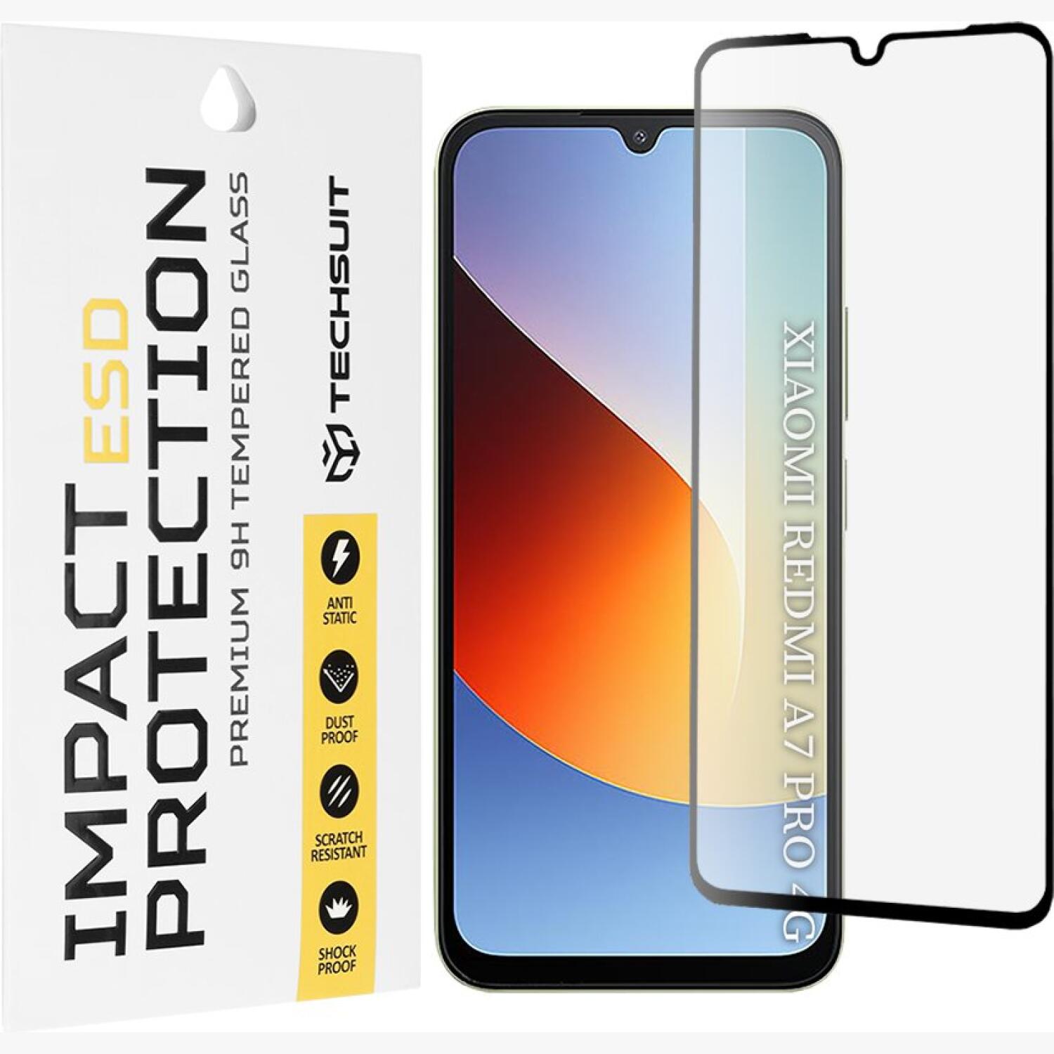 Tempered Glass Xiaomi Redmi A7 Pro 4G Techsuit ESD Glass Full Face Αντιχαρακτικό Γυαλί Προστασίας Οθόνης Black