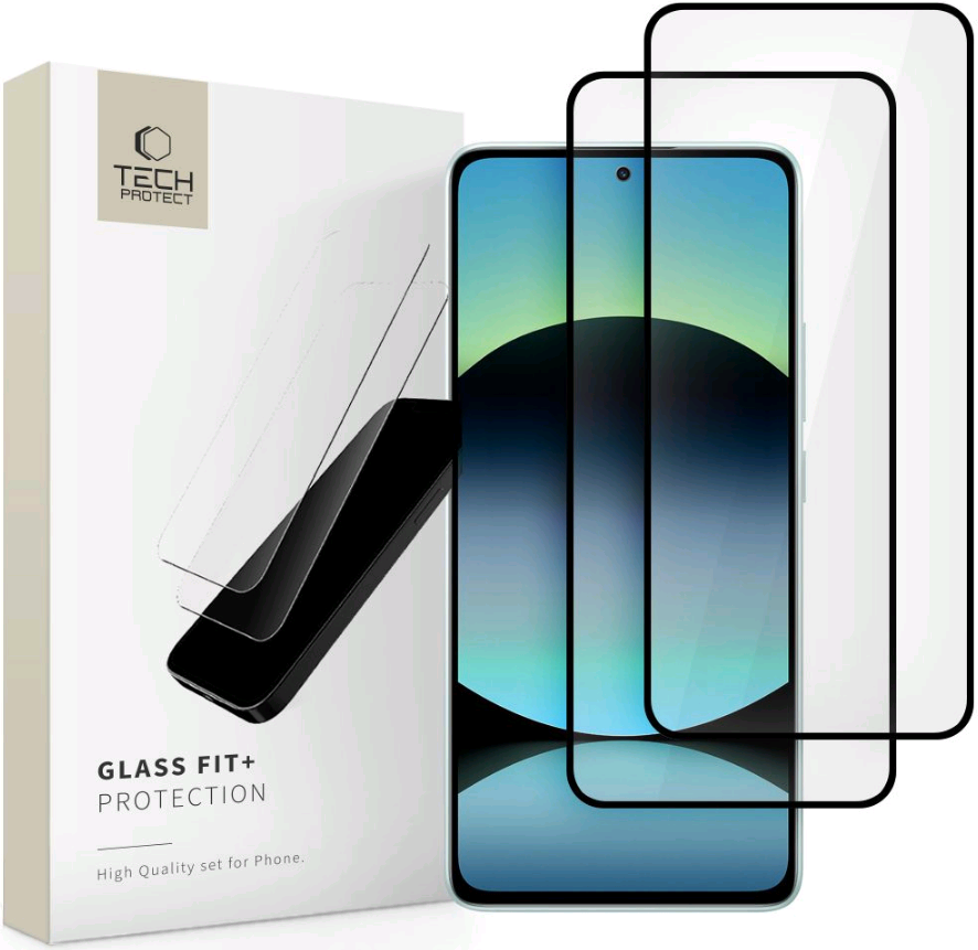 Tempered Glass Xiaomi Redmi Note 14 5G / Redmi Note 14 4G / Poco M7 Pro 5G Tech-Protect Glass Fit+ FullFace Αντιχαρακτικό Γυαλί Προστασίας Οθόνης 2 Τεμάχια - Black (5906302361281)