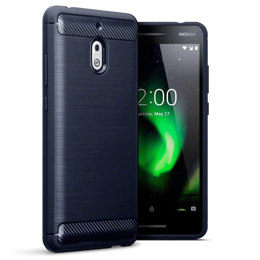 Terrapin Θήκη Σιλικόνης Carbon Fibre Design Nokia 2.1 - Dark Blue