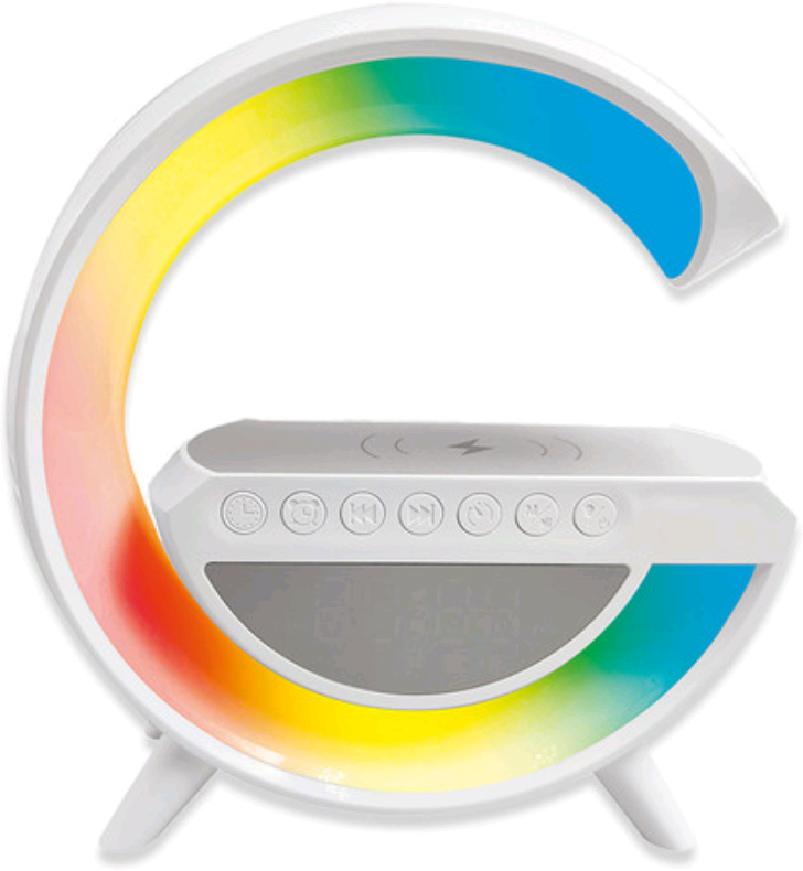 The Source RED5 Light Up Wireless Charging Alarm Clock Speaker - Βάση Ασύρματης Φόρτισης 10W / Ξυπνητήρι / Φορητό Ηχείο Bluetooth / Ραδιόφωνο FM με Φωτορυθμικό RGB Φωτισμό