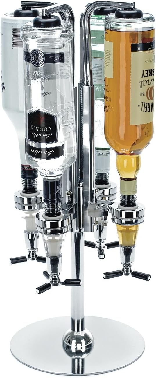 The Source Winning 4 Bottle Optic Bar Butler - Βάση με Περιστρεφόμενο Διανομέα Ποτών / Home Bar 4 Θέσεων / Σύστημα Σερβιρίσματος Ποτού