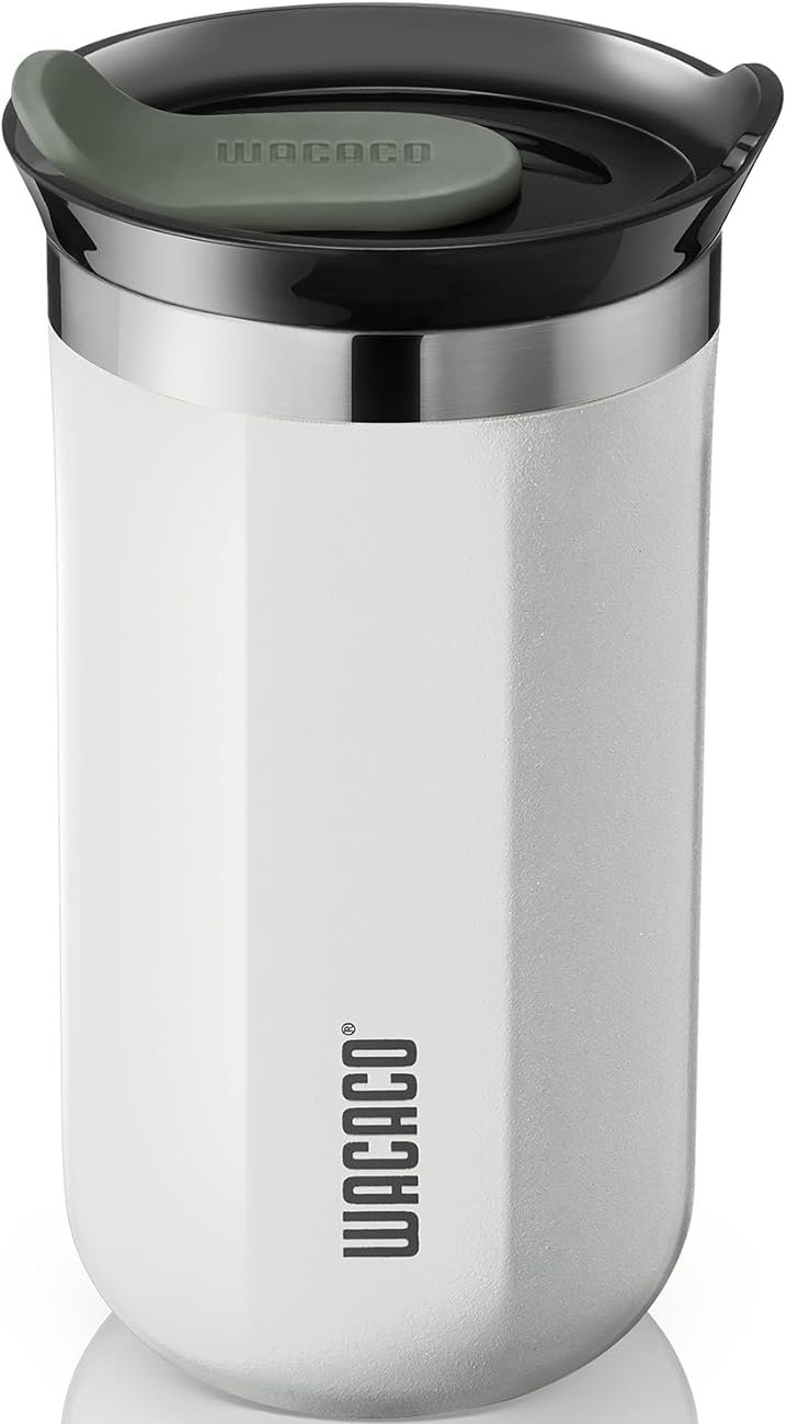 Θερμός Wacaco Octaroma Lungo Travel Mug από Ανοξείδωτο Ατσάλι BPA Free 300ml Ceramic White