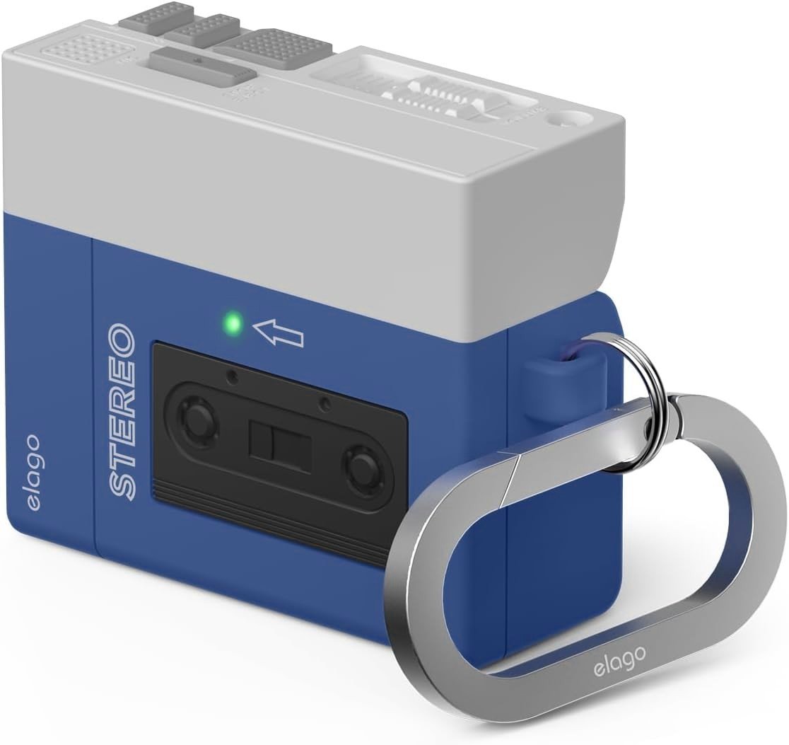 Θήκη AirPods 4th Gen Elago Cassette Player Hang Case Σιλικόνης Blue