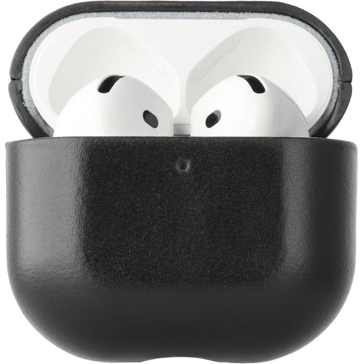 Θήκη AirPods 4th Gen Rosso Deluxe Σκληρή Δερμάτινη Black