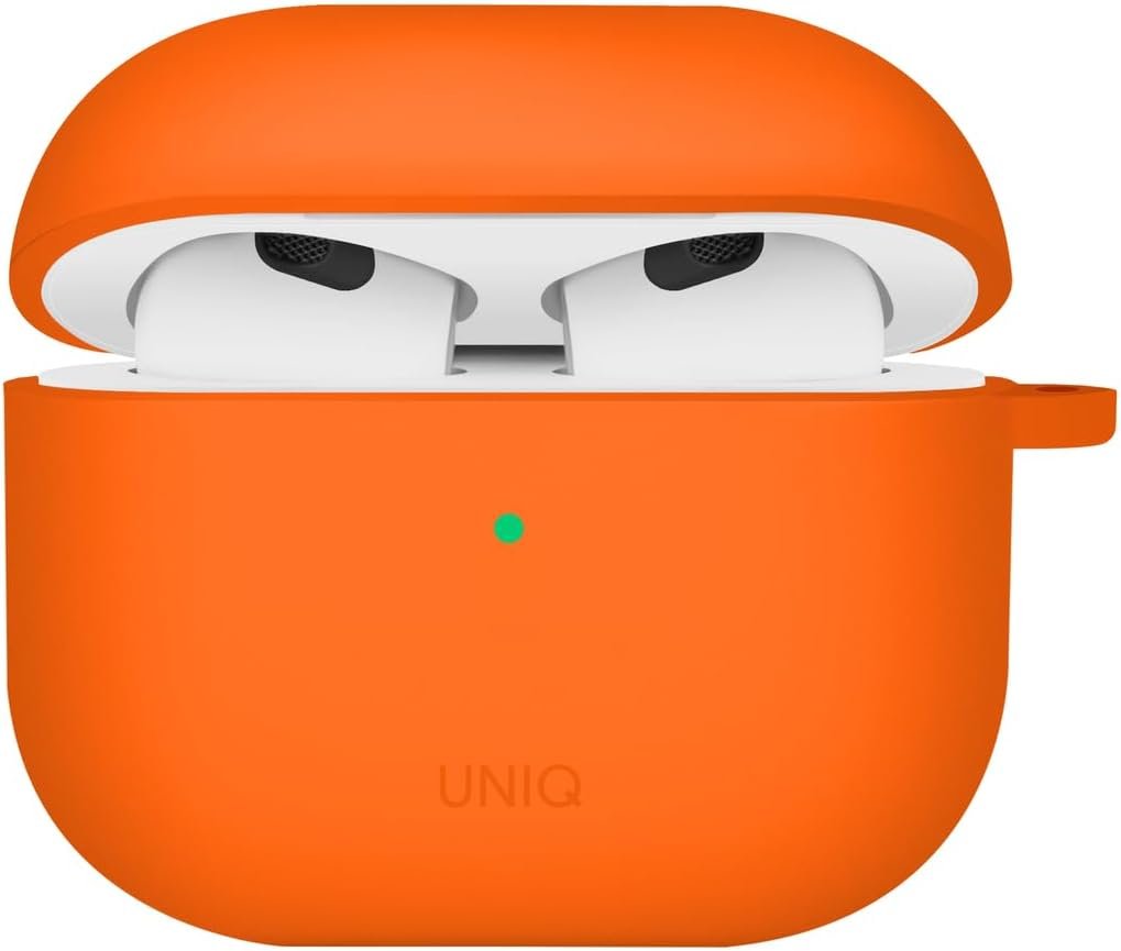 Θήκη AirPods 4th Gen Uniq Nexo Σκληρή με Ear Hooks / Άγκιστρα Αυτιών Volt Orange