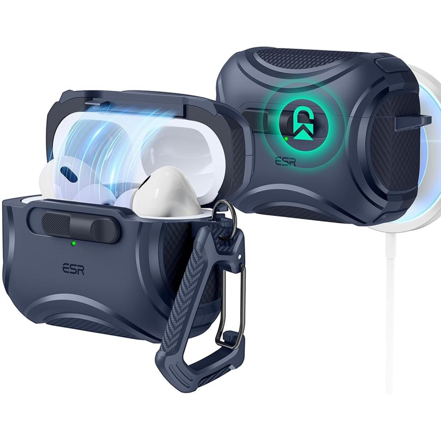 Θήκη AirPods Pro 2nd Gen / 1st Gen ESR Cyber Armor FlickLock HaloLock Ανθεκτική με MagSafe Blue