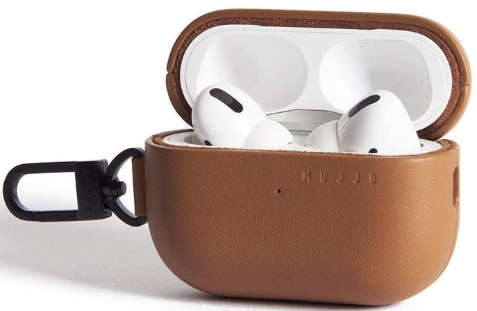 Θήκη AirPods Pro 2nd Gen Mujjo Echelon Premium Σκληρή από Φυτικό ECCO Δέρμα Dark Tan