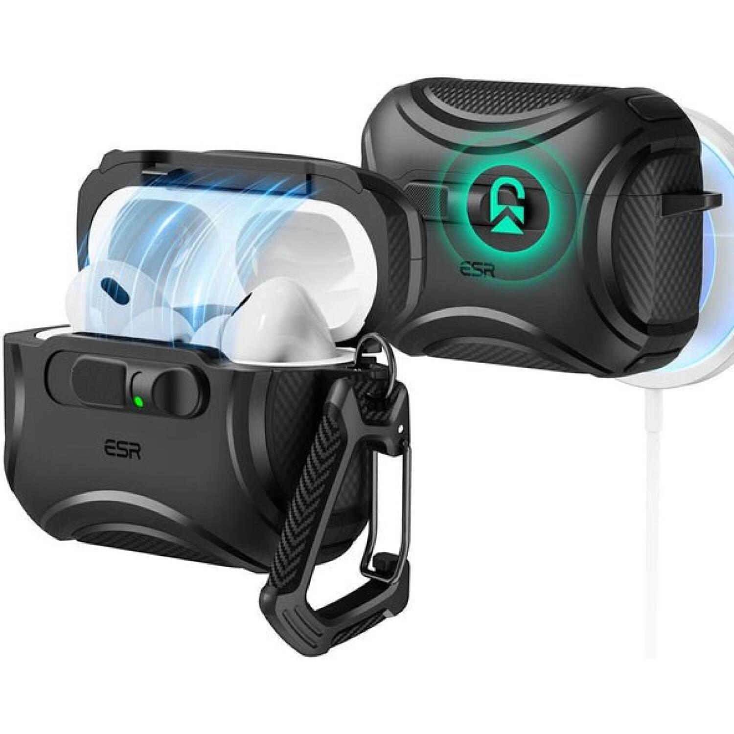 Θήκη AirPods Pro 3rd Gen ESR Cyber FlickLock Magnetic Ανθεκτική με MagSafe Black