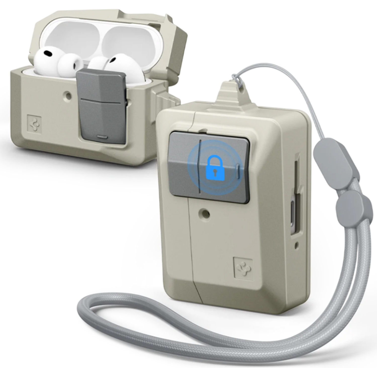 Θήκη AirPods Pro 3rd Gen Spigen Classic LS Ανθεκτική με Λουράκι Χειρός Stone