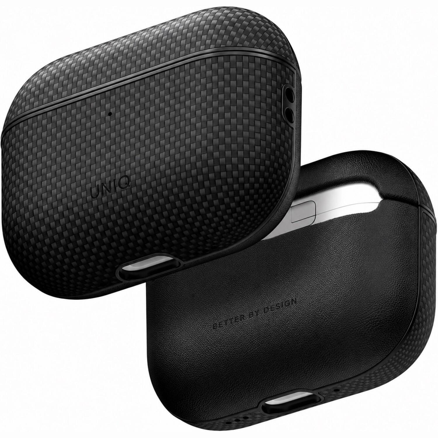 Θήκη AirPods Pro 3rd Gen Uniq Keva Prime Σκληρή από Aramid Fiber Carbon Black