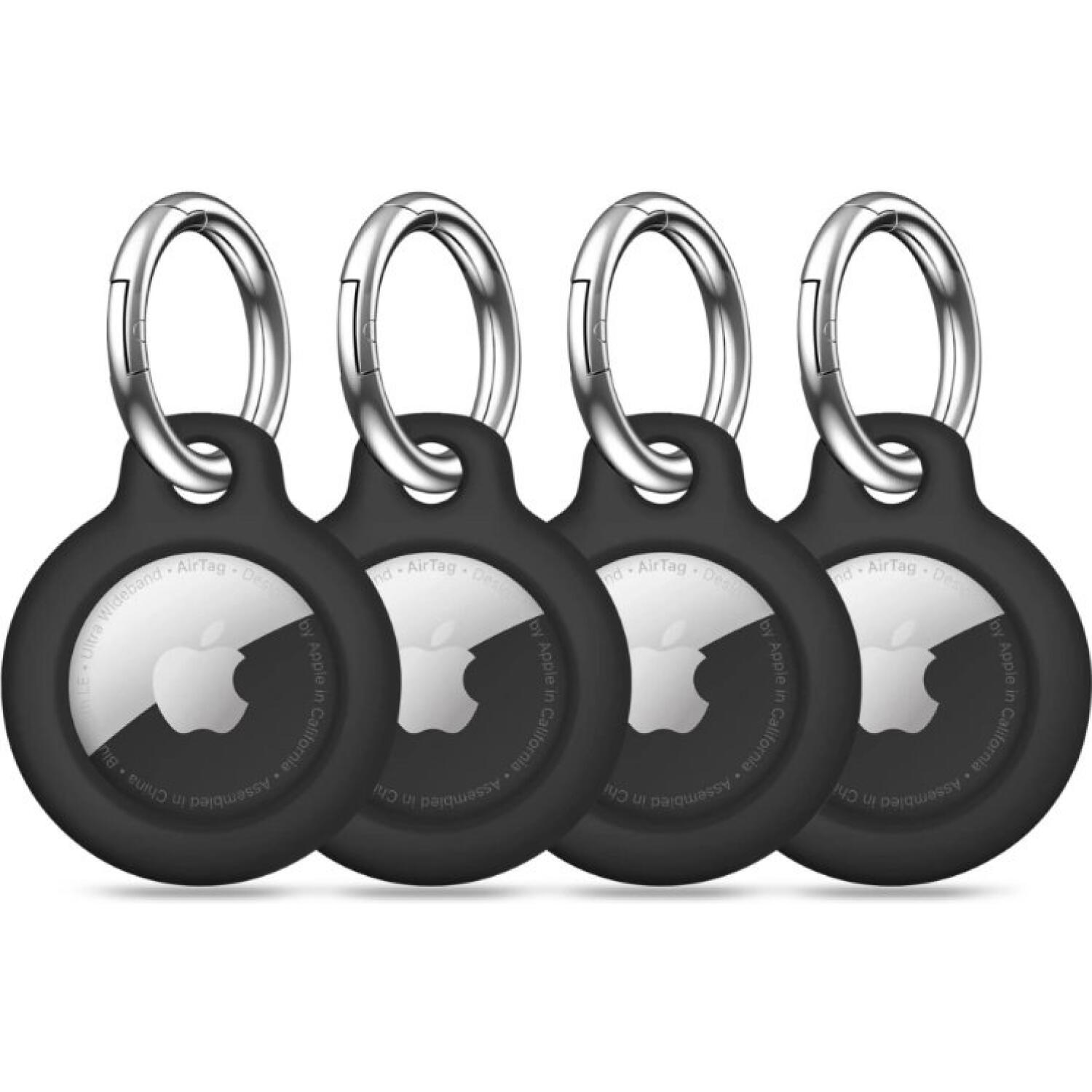 Θήκη AirTag 2 / 1 Tech-Protect Rough Σκληρή με Μπρελόκ 4 Τεμάχια Black