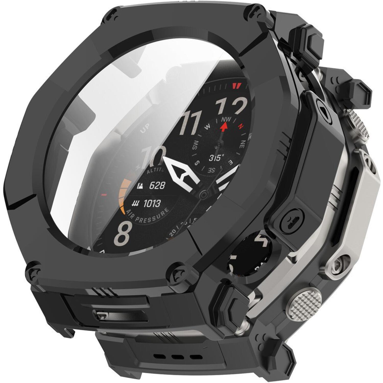 Θήκη Amazfit T-Rex Ultra 2 51mm Techsuit Defense360 Pro με Tempered Glass Black 