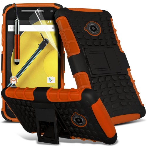 Ανθεκτική Θήκη Motorola Moto E 2nd Gen Πορτοκαλί