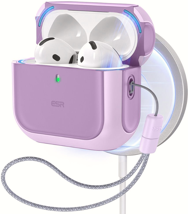Θήκη Apple AirPods 4th Gen - ESR Orbit Hybrid HaloLock με MagSafe - Purple 