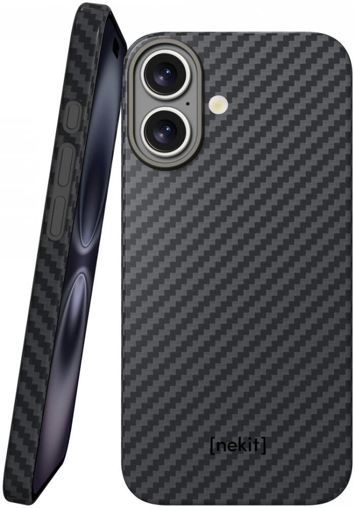 Θήκη Apple iPhone 16 Plus - Nekit Fiber Σκληρή με MagSafe Aramid Fiber - 1mm - 1500D Kevlar - Black