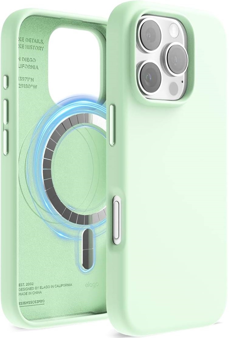 Θήκη Apple iPhone 16 Pro - Elago Magnetic Silicone Case Premium Σιλικόνης με MagSafe - Soft Mint