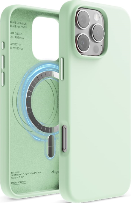 Θήκη Apple iPhone 16 Pro Max - Elago Magnetic Silicone Case Premium Σιλικόνης με MagSafe - Soft Mint