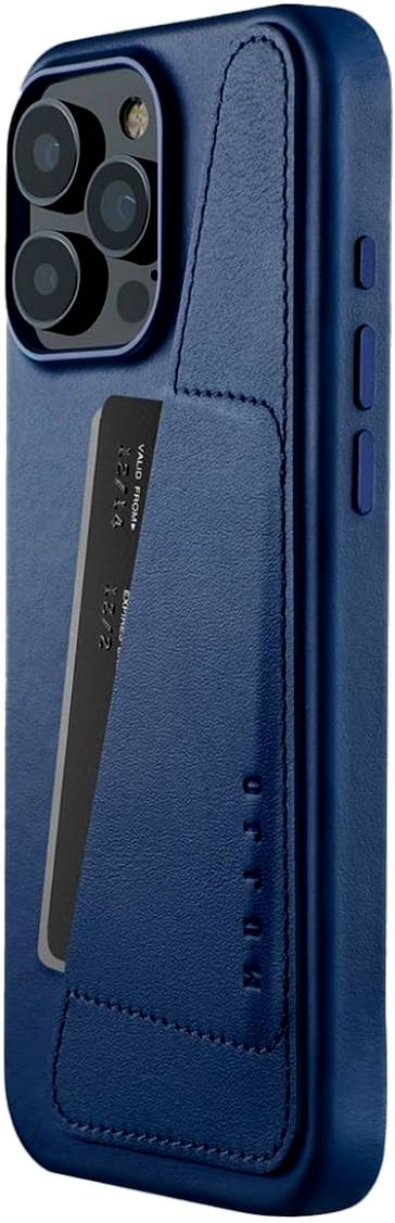 Θήκη Apple iPhone 16 Pro Max - MUJJO Full Leather Wallet Case Δερμάτινη Πορτοφόλι με MagSafe - Monaco Blue