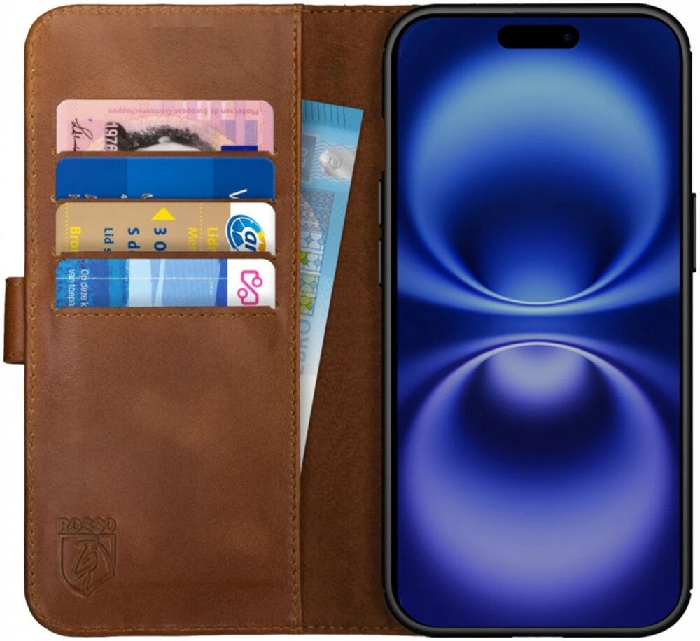 Θήκη Apple iPhone 16 Pro Max - Rosso Deluxe Δερμάτινη Πορτοφόλι - Brown