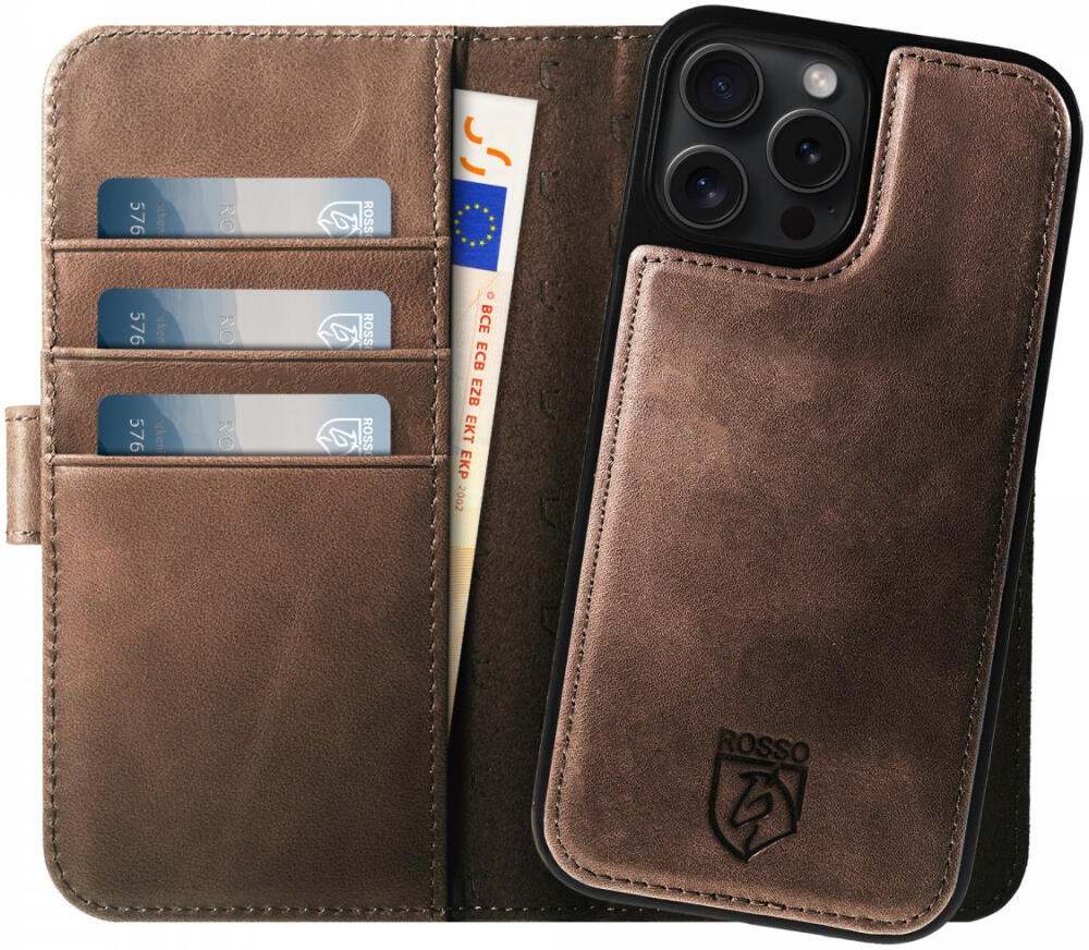 Θήκη Apple iPhone 16 Pro Max - Rosso Elite Δερμάτινο Πορτοφόλι με MagSafe - Brown