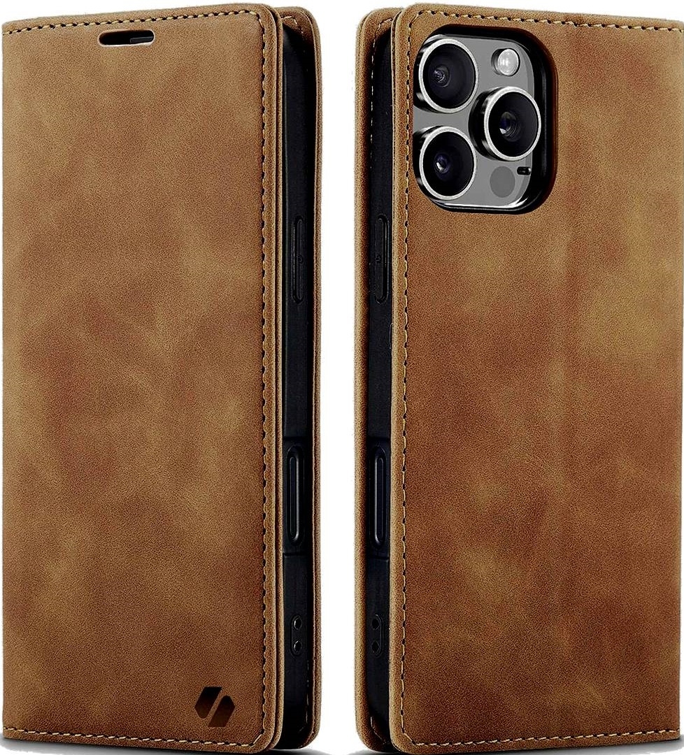 Θήκη Apple iPhone 16 Pro Max - Spacecase Wallet Πορτοφόλι - Light Brown