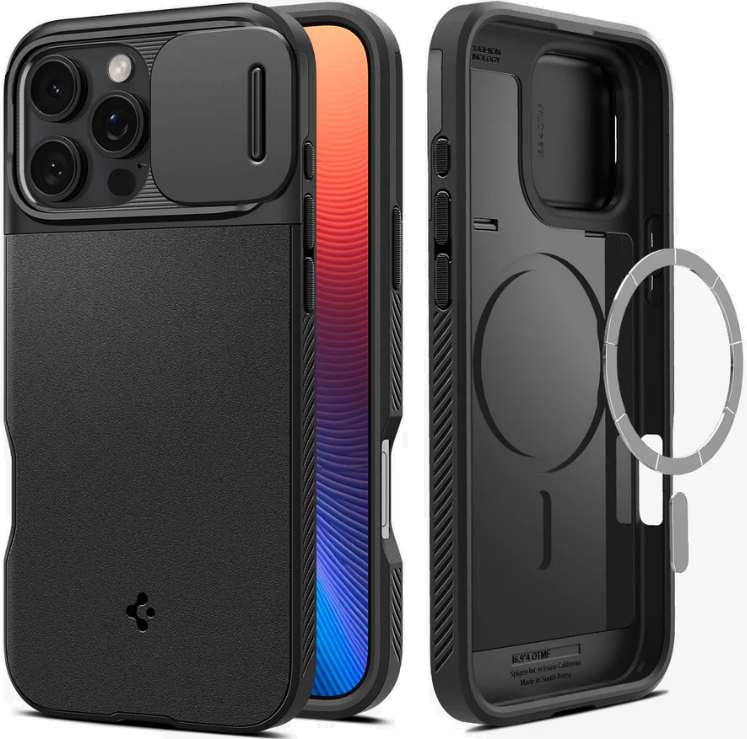 Θήκη Apple iPhone 16 Pro Max - Spigen Optik Armor MagFit με MagSafe & Κάλυμμα για την Κάμερα - Black