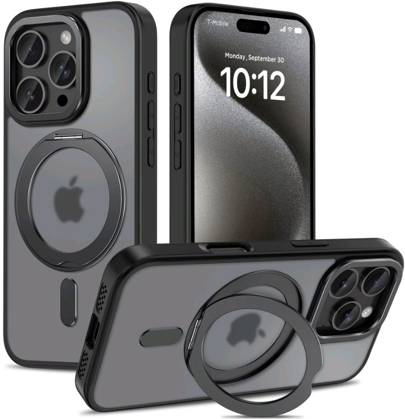Θήκη Apple iPhone 16 Pro Max - Tech-Protect MagRing Σκληρή Ημιδιάφανη με MagSafe & KickStand - Matte Black