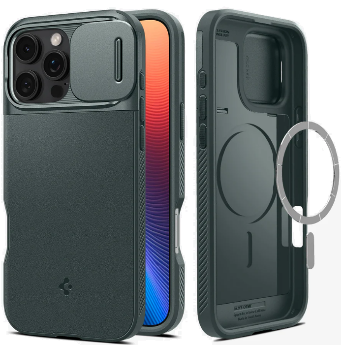 Θήκη Apple iPhone 16 Pro - Spigen Optik Armor MagFit με MagSafe & Κάλυμμα για την Κάμερα - Abyss Green