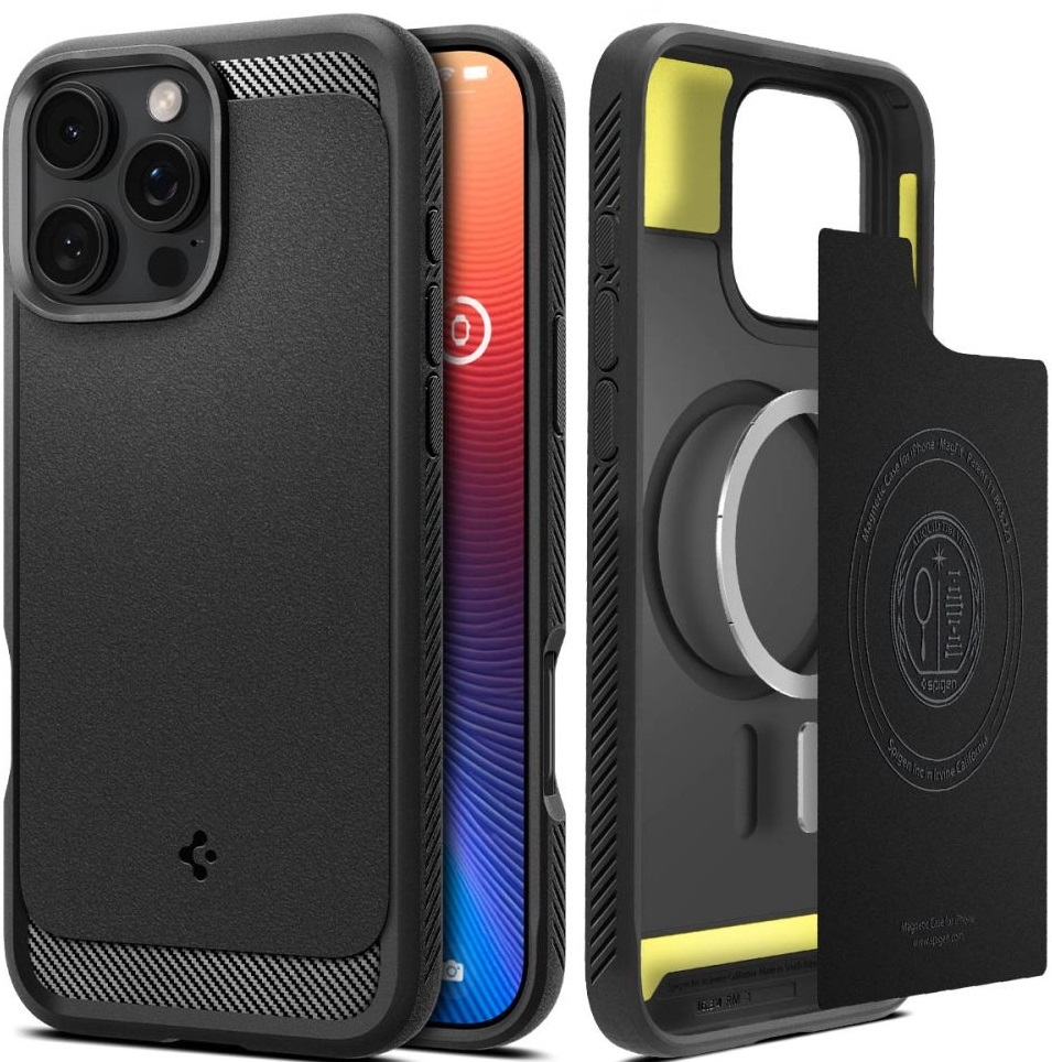 Θήκη Apple iPhone 16 Pro - Spigen Rugged Armor MagFit με MagSafe - Matte Black