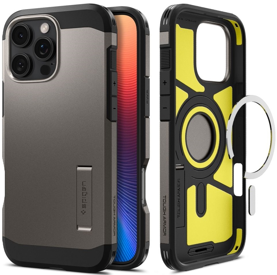 Θήκη Apple iPhone 16 Pro - Spigen Tough Armor AI MagFit Ανθεκτική με MagSafe - Gunmetal
