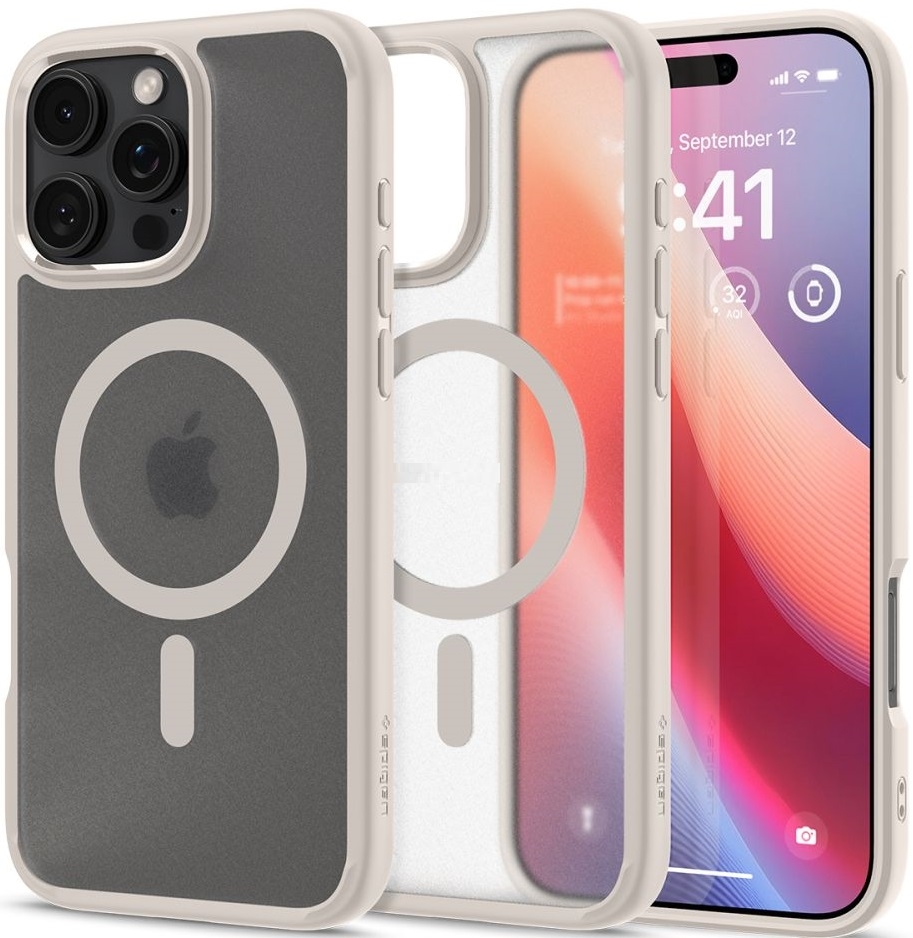 Θήκη Apple iPhone 16 Pro - Spigen Ultra Hybrid MagFit με MagSafe - Frost Natural Titanium