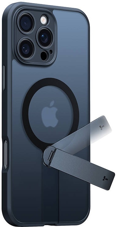 Θήκη Apple iPhone 16 Pro - Torras Pstand Spin Case Ημιδιάφανη Ανθεκτική με MagSafe & KickStand - Black