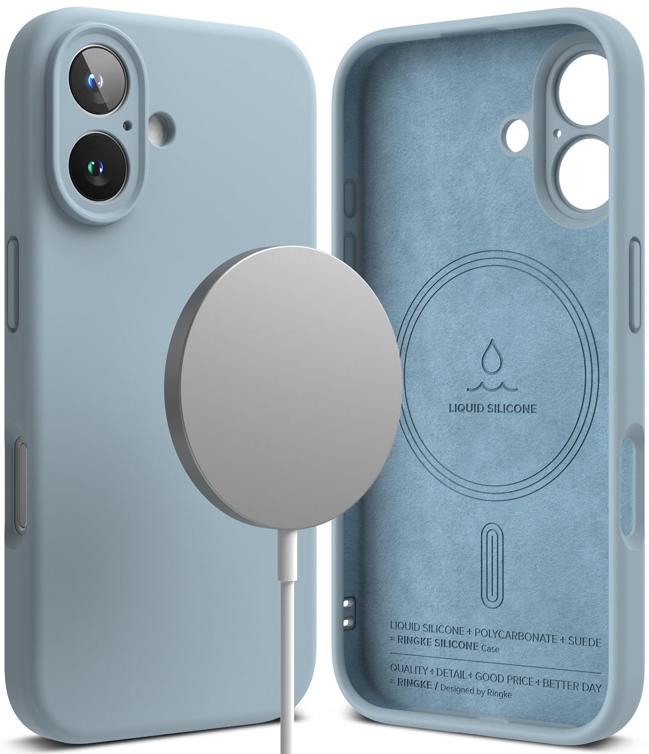 Θήκη Apple iPhone 16 - Ringke Silicone Magnetic Ανθεκτική Σιλικόνης με MagSafe - Blue 