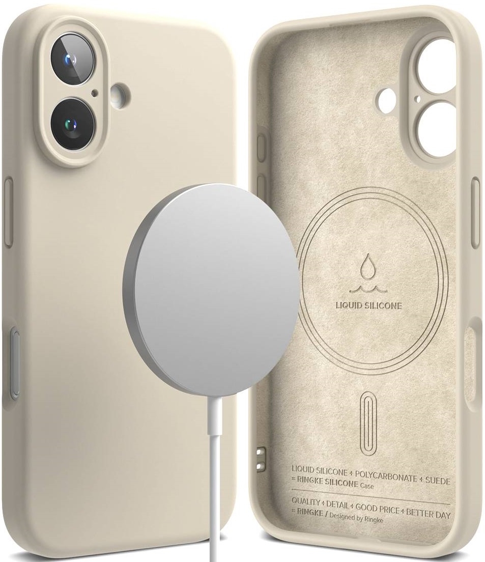 Θήκη Apple iPhone 16 - Ringke Silicone Magnetic Ανθεκτική Σιλικόνης με MagSafe - Stone 