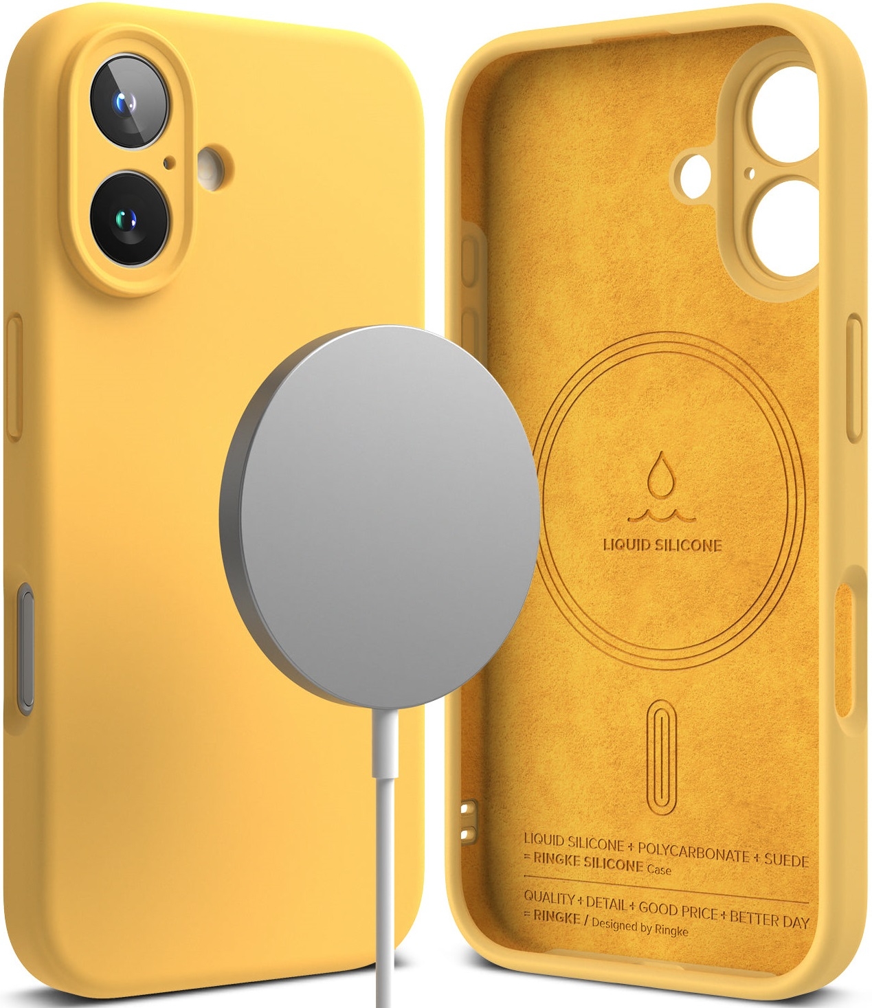 Θήκη Apple iPhone 16 - Ringke Silicone Magnetic Ανθεκτική Σιλικόνης με MagSafe - Yellow